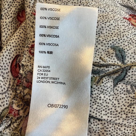 Anthropologie Maeve Janie Long-Sleeve Blouse Black Floral 12 PETITE Like-New - Picture 14 of 14